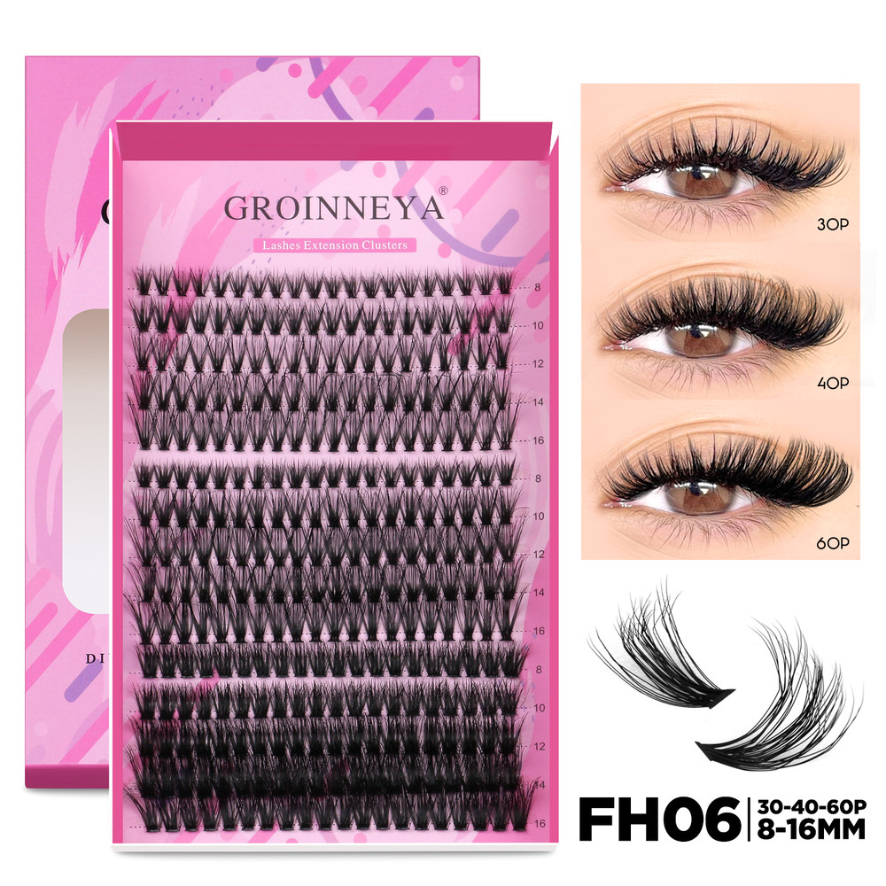 GROINNEYA DIY Lash Extension Kit Cluster Lashes With Bond  Seal For SalonQuality At Home 25