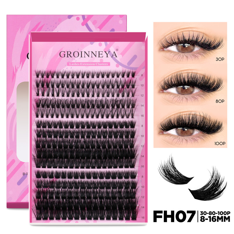 GROINNEYA DIY Lash Extension Kit Cluster Lashes With Bond  Seal For SalonQuality At Home 26