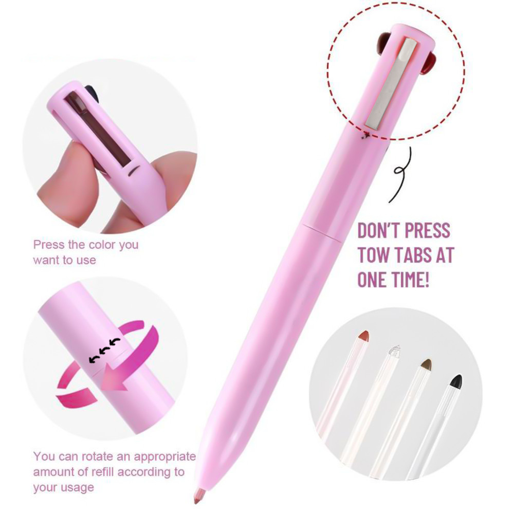 4 In 1 Multi Functional Lip Liner Eyeliner  Eyebrow Pencil  4Color Set For Perfect Brows  Lips 2