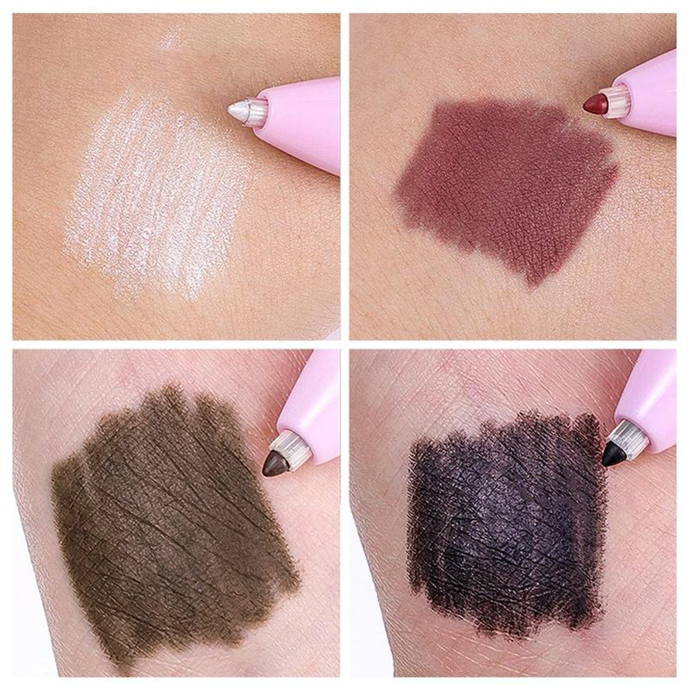 4 In 1 Multi Functional Lip Liner Eyeliner  Eyebrow Pencil  4Color Set For Perfect Brows  Lips 4