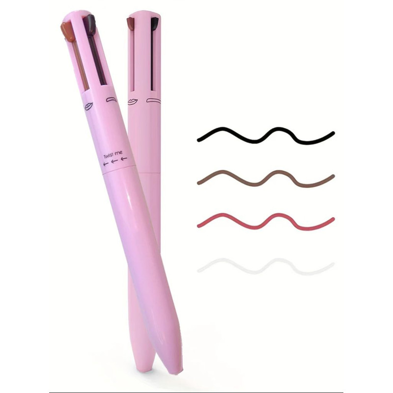 4 In 1 Multi Functional Lip Liner Eyeliner  Eyebrow Pencil  4Color Set For Perfect Brows  Lips 0