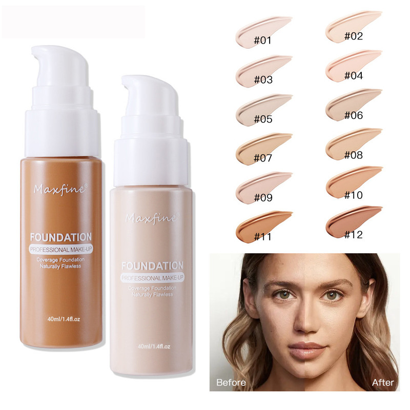 Lightweight Liquid Foundation With Full Coverage OilControl Waterproof  SweatResistant Concealer 1