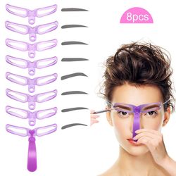 8 in 1 reusable eyebrow stencil kit brow stamp template & shape set for perfect eyebrows