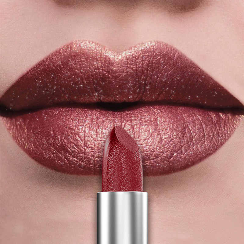 Bold & Intense Glitter Shiny Metallic Lipstick Pearlescent Lip Tint, Long Lasting Matte Lip Makeup
