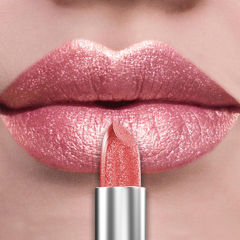 Bold & Intense Glitter Shiny Metallic Lipstick Pearlescent Lip Tint, Long Lasting Matte Lip Makeup