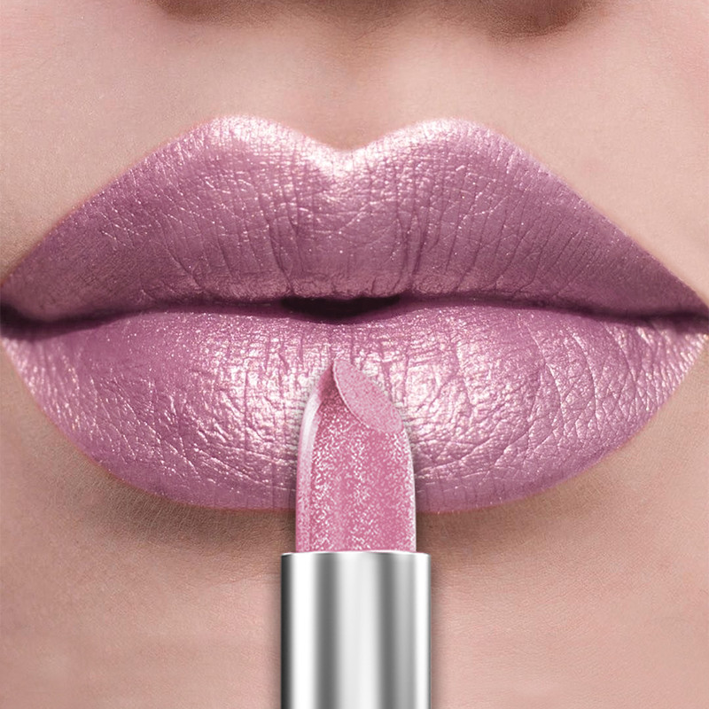 Bold & Intense Glitter Shiny Metallic Lipstick Pearlescent Lip Tint, Long Lasting Matte Lip Makeup
