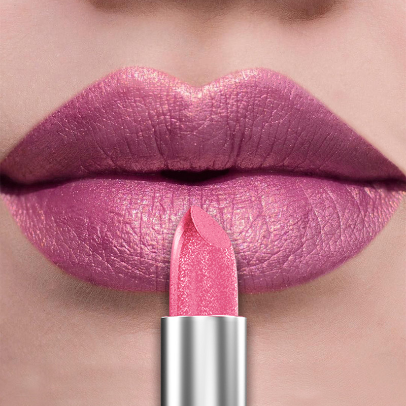 Bold & Intense Glitter Shiny Metallic Lipstick Pearlescent Lip Tint, Long Lasting Matte Lip Makeup
