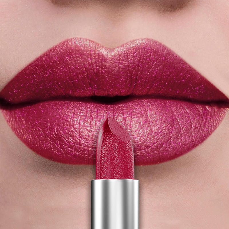 Bold & Intense Glitter Shiny Metallic Lipstick Pearlescent Lip Tint, Long Lasting Matte Lip Makeup