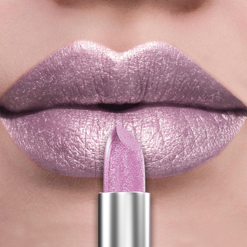 Bold & Intense Glitter Shiny Metallic Lipstick Pearlescent Lip Tint, Long Lasting Matte Lip Makeup