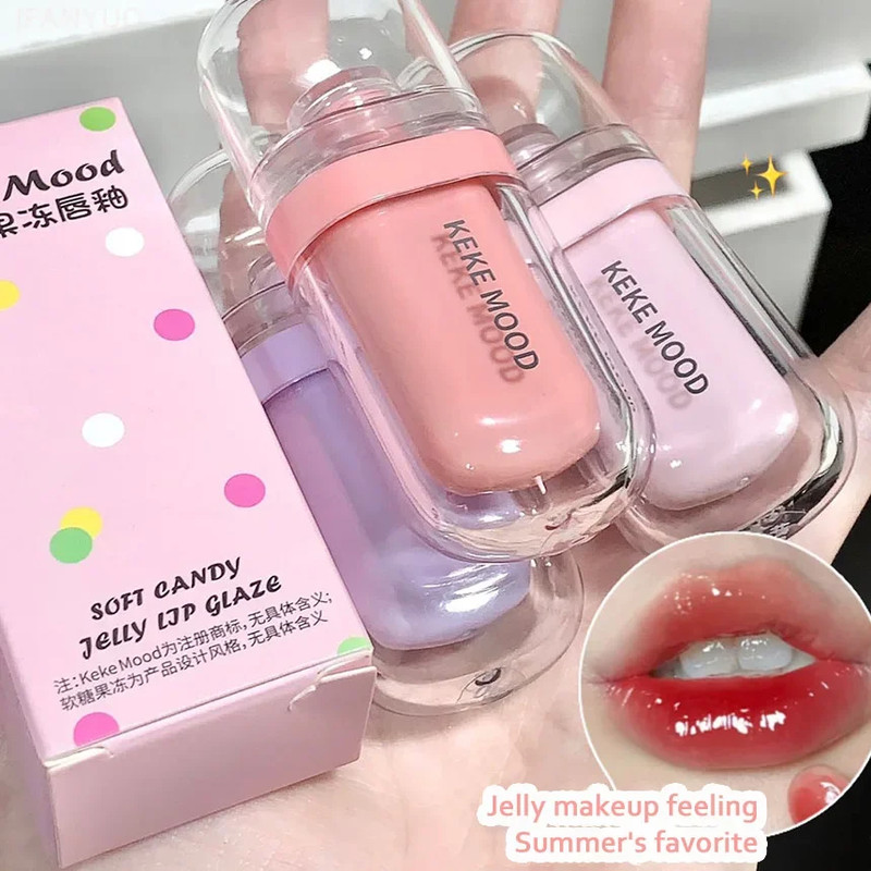 Hydrating Jelly Lip Oil, Crystal Glossy Lip Glaze, Moisturizing Sexy Lips Tint, Lasting Mirror Water Gloss