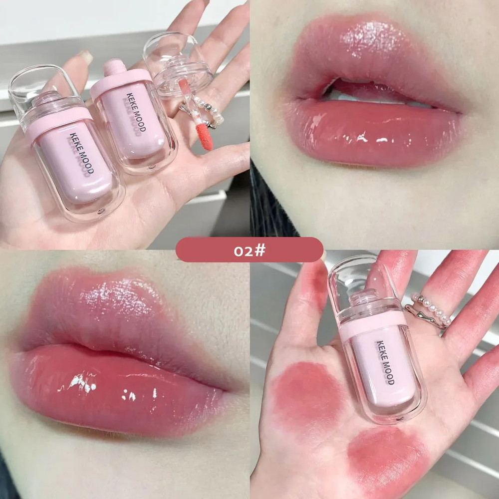 Hydrating Jelly Lip Oil, Crystal Glossy Lip Glaze, Moisturizing Sexy Lips Tint, Lasting Mirror Water Gloss