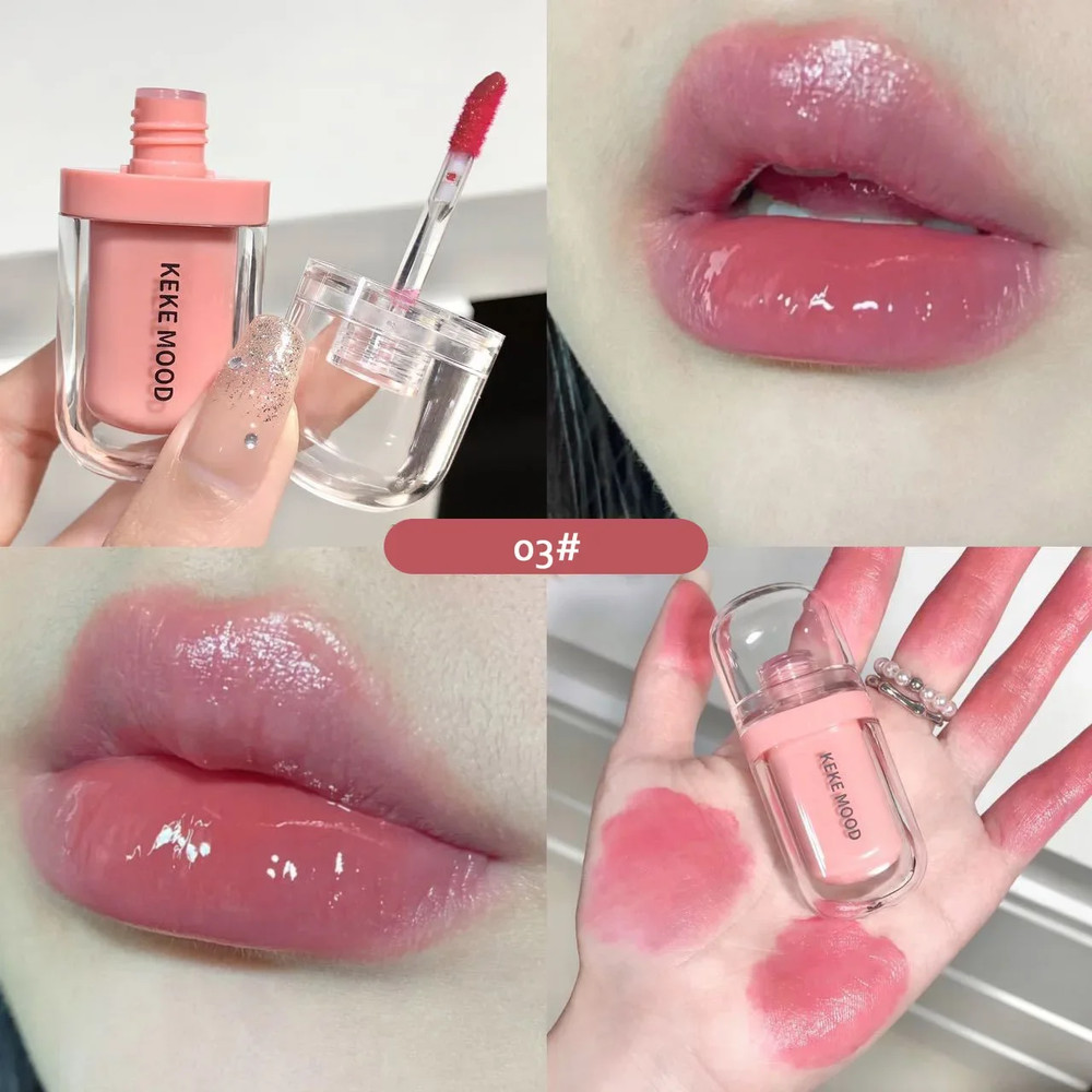 Hydrating Jelly Lip Oil, Crystal Glossy Lip Glaze, Moisturizing Sexy Lips Tint, Lasting Mirror Water Gloss