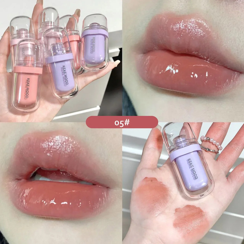 Hydrating Jelly Lip Oil, Crystal Glossy Lip Glaze, Moisturizing Sexy Lips Tint, Lasting Mirror Water Gloss