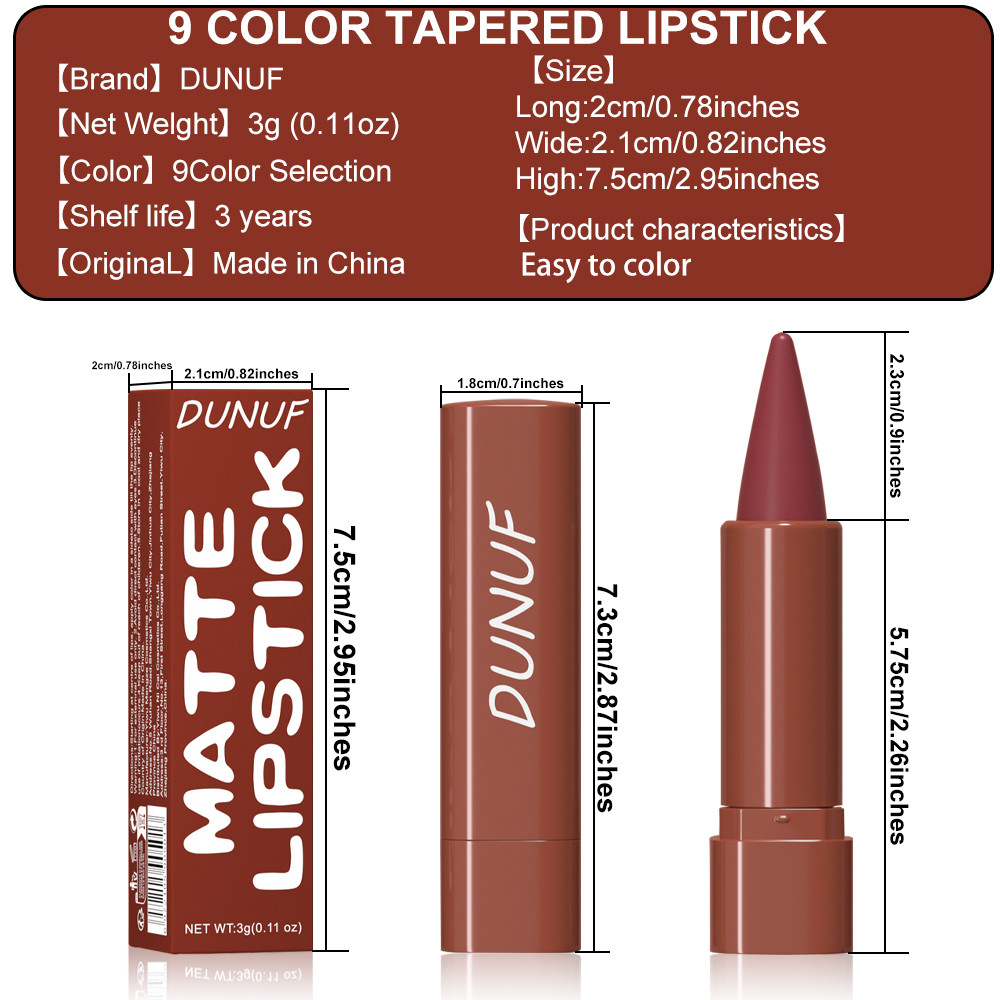 Gradient Lip Liner Pen with Matte Velvet Finish, Smooth Application Lipstick, Precise Tapered Tip, Long-Lasting Wear