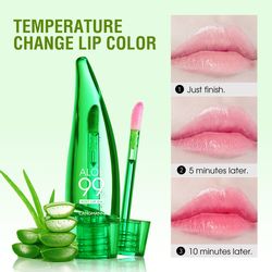 colour changing aloe vera lip gloss, warm feeling moisturising lip glaze, long lasting lip oil, natural hydration shine