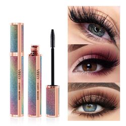 4d brilliant starry sky black mascara, volumizing curling, slim thick brush, waterproof long lasting, non staying lash