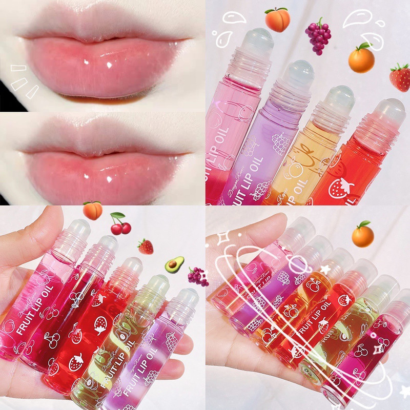 Roll On Lip Oil Nourishing Lip Balm Liquid for Smooth Soft Lips, Moisturizing & Hydrating Lip Gloss, Long Lasting Shine