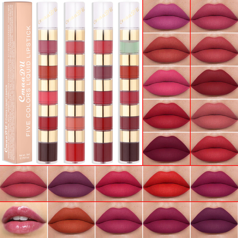Matte Long-Lasting Waterproof Lipstick, Portable Mini Liquid Lipstick for Easy Carrying