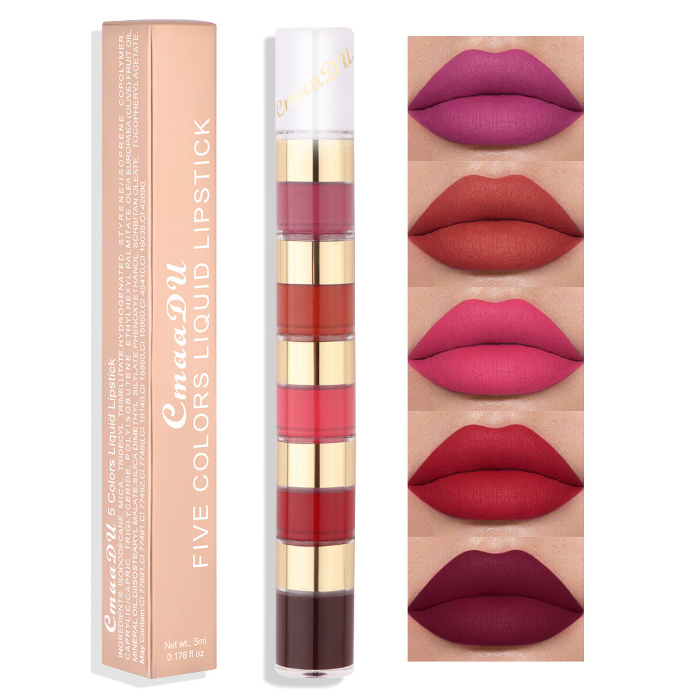 Matte Long-Lasting Waterproof Lipstick, Portable Mini Liquid Lipstick for Easy Carrying