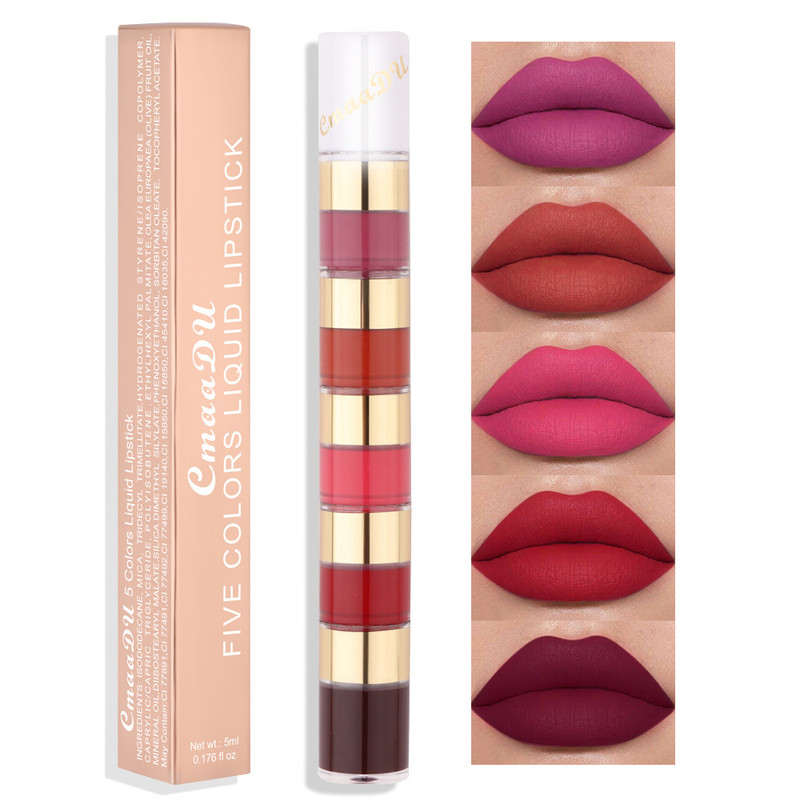 Matte Long-Lasting Waterproof Lipstick, Portable Mini Liquid Lipstick for Easy Carrying