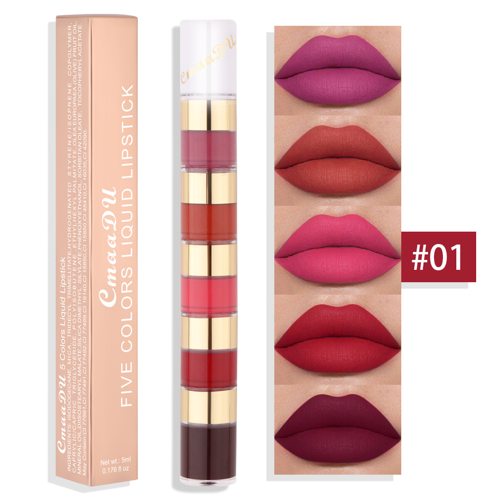 Matte Long-Lasting Waterproof Lipstick, Portable Mini Liquid Lipstick for Easy Carrying
