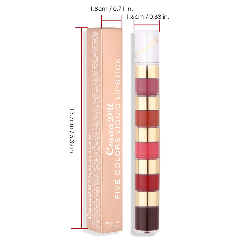 Matte Long-Lasting Waterproof Lipstick, Portable Mini Liquid Lipstick for Easy Carrying