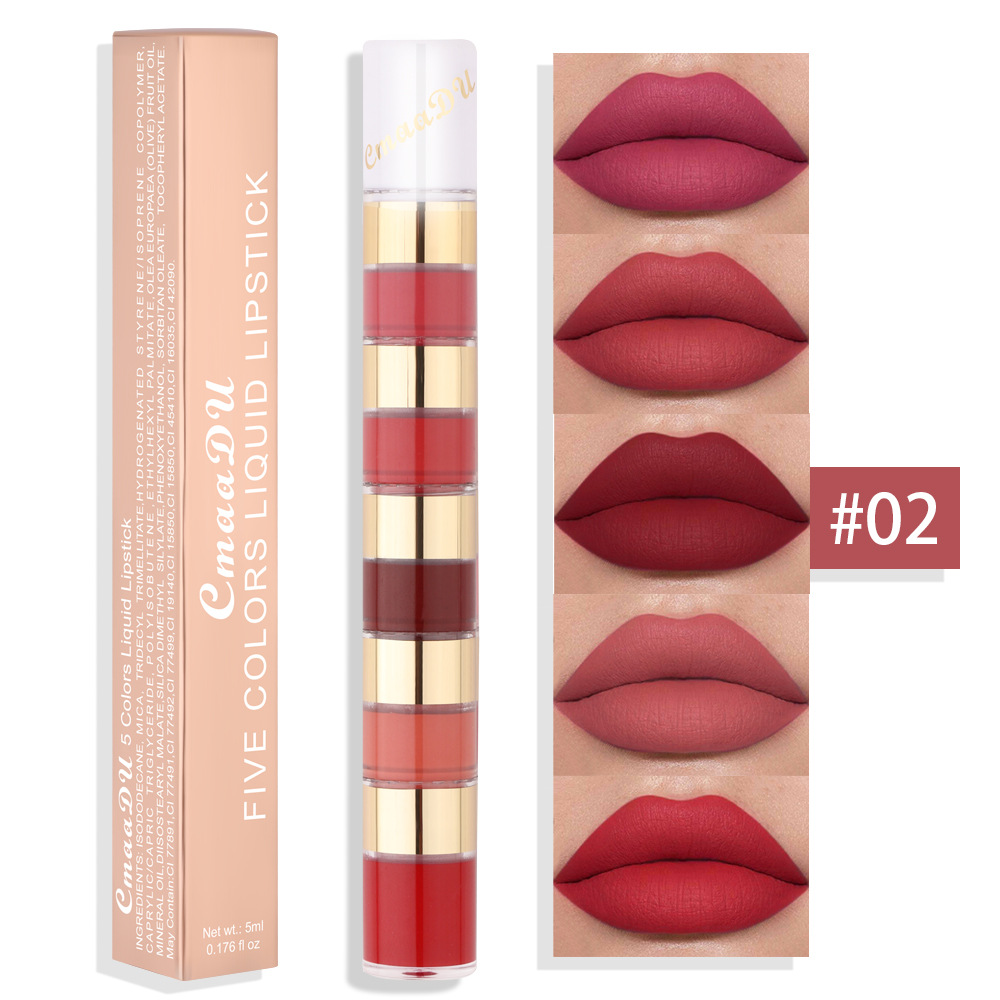 Matte Long-Lasting Waterproof Lipstick, Portable Mini Liquid Lipstick for Easy Carrying