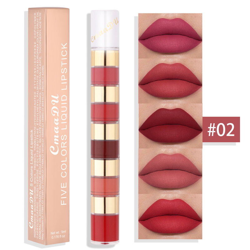 Matte Long-Lasting Waterproof Lipstick, Portable Mini Liquid Lipstick for Easy Carrying