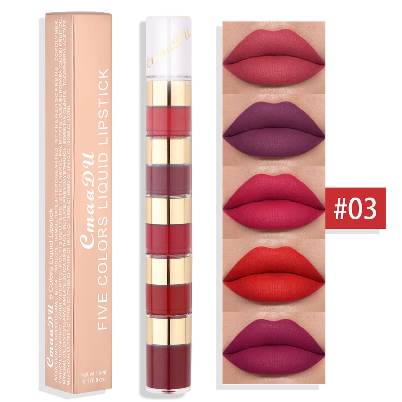 Matte Long-Lasting Waterproof Lipstick, Portable Mini Liquid Lipstick for Easy Carrying