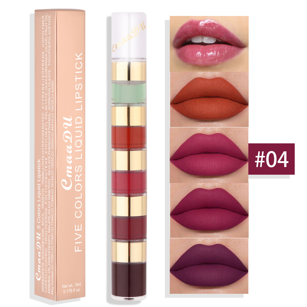 Matte Long-Lasting Waterproof Lipstick, Portable Mini Liquid Lipstick for Easy Carrying