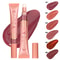Liquid Water Brightening Lip Glaze, Moisturizing Lip Color with Plush Brush Head, Squeezing Tube Lip Tint Gloss