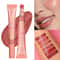 Liquid Water Brightening Lip Glaze, Moisturizing Lip Color with Plush Brush Head, Squeezing Tube Lip Tint Gloss