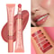 Liquid Water Brightening Lip Glaze, Moisturizing Lip Color with Plush Brush Head, Squeezing Tube Lip Tint Gloss