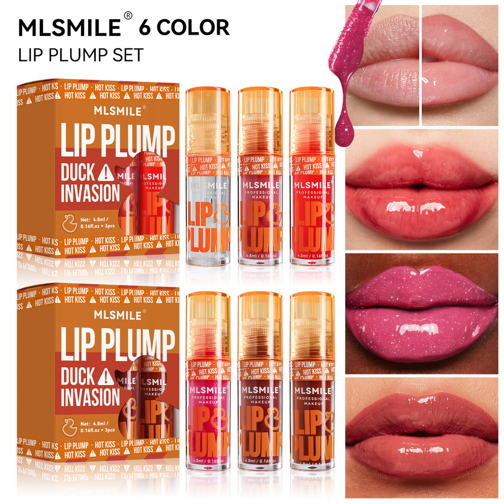 3pcs Duck Mouth Lip Oil Set Fruit Fragrance Lip Oil Moisturizing Mirror Gloss Lip Gloss Beep Lip Gl 0