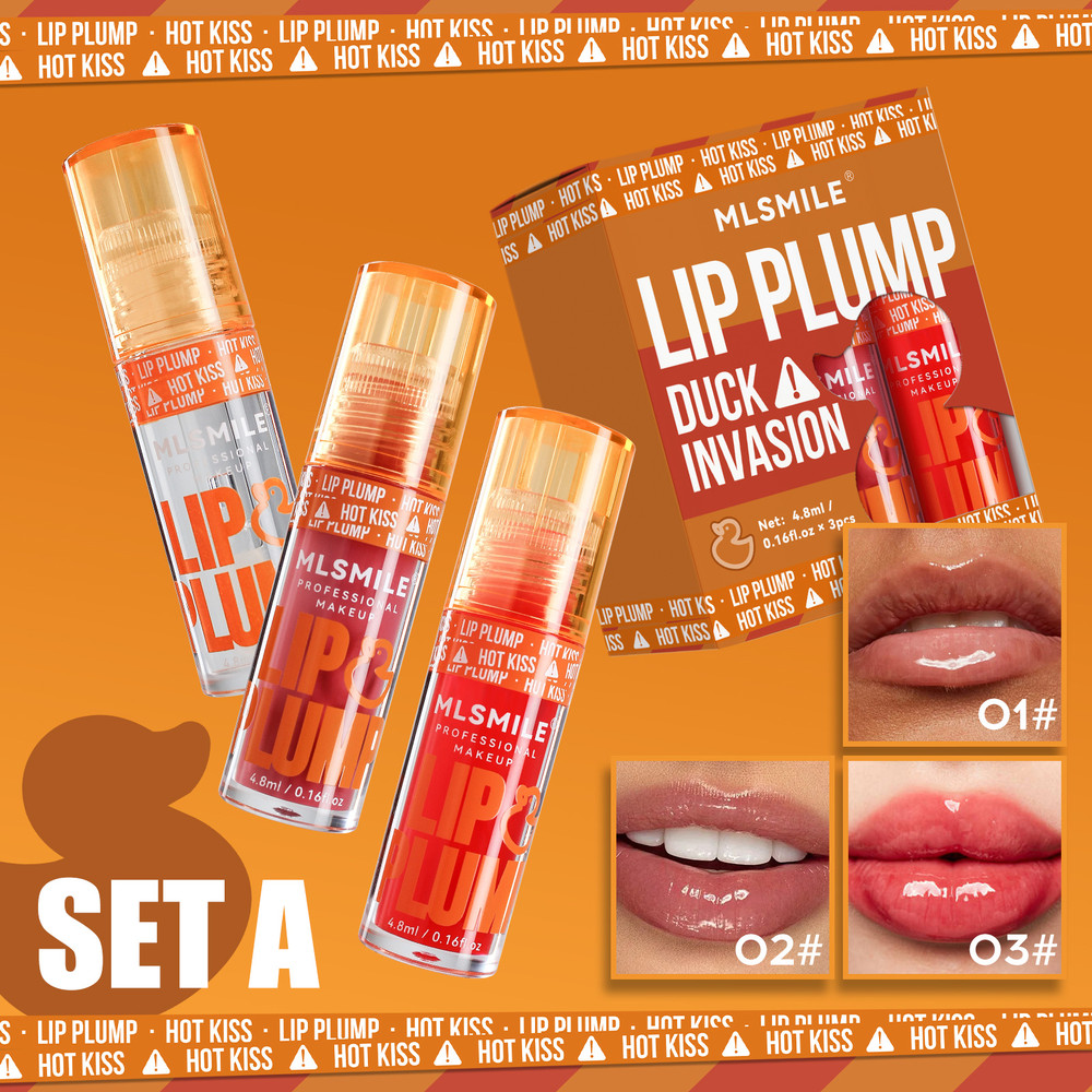 3pcs Duck Mouth Lip Oil Set Fruit Fragrance Lip Oil Moisturizing Mirror Gloss Lip Gloss Beep Lip Gl 4