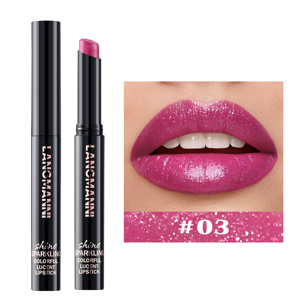 Slant Mouth Pearlescent Twist Up Lipstick Swivel Slant Mouth Design Long Lasting Color Lip Gloss 10 9