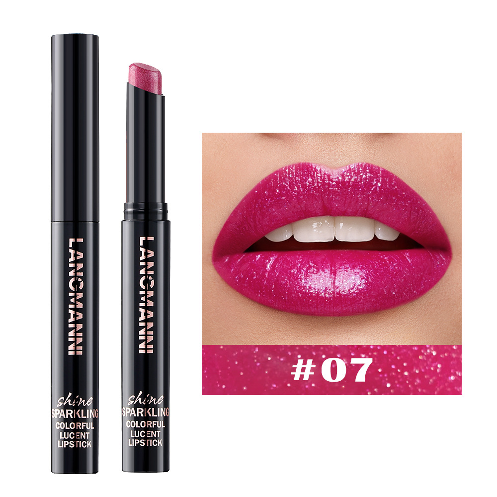 Slant Mouth Pearlescent Twist Up Lipstick Swivel Slant Mouth Design Long Lasting Color Lip Gloss 10 12