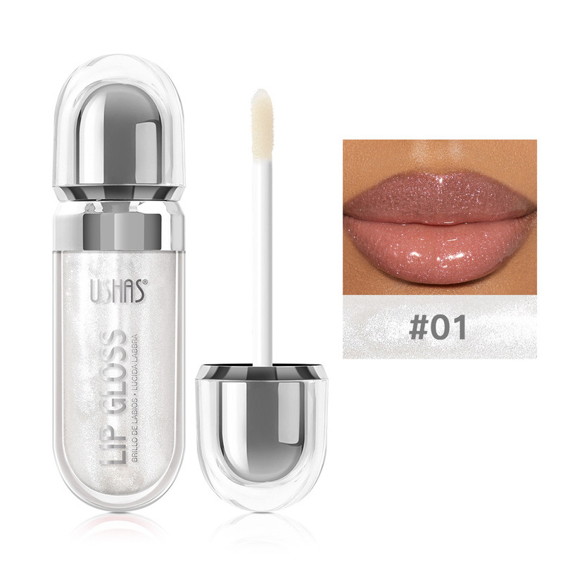 Mirror Fine Flash Liquid Lipstick, Pearlescent Color Lip Gloss, Waterproof Sweatproof, Non-Stick Cup Lip Gloss