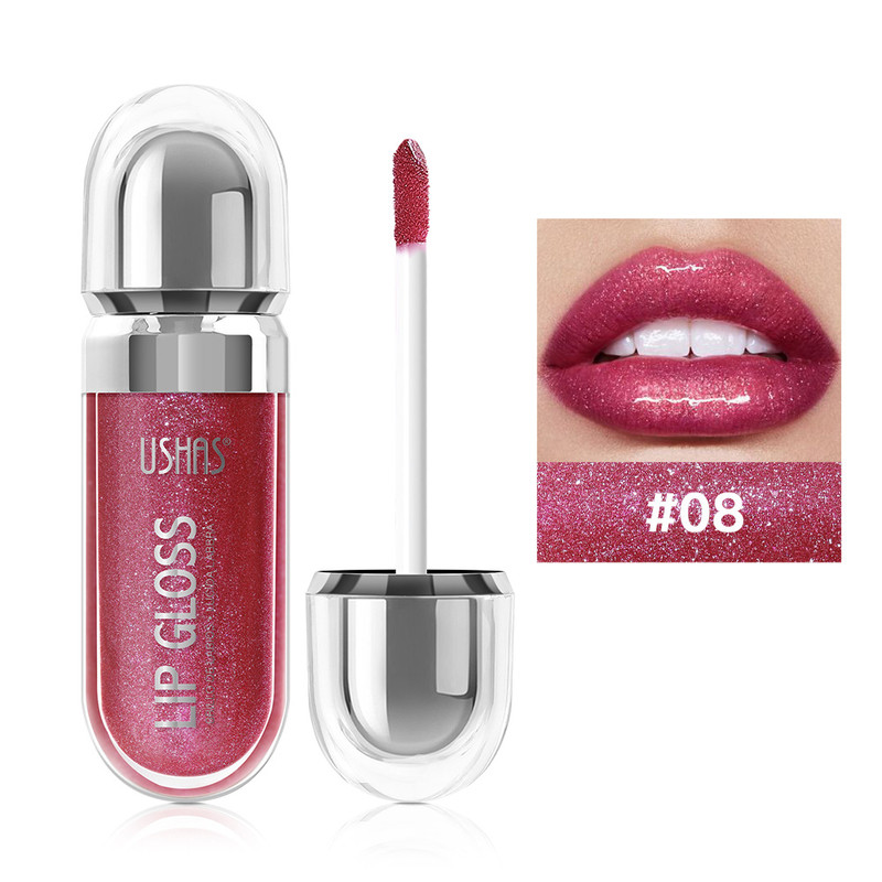 Mirror Fine Flash Liquid Lipstick, Pearlescent Color Lip Gloss, Waterproof Sweatproof, Non-Stick Cup Lip Gloss