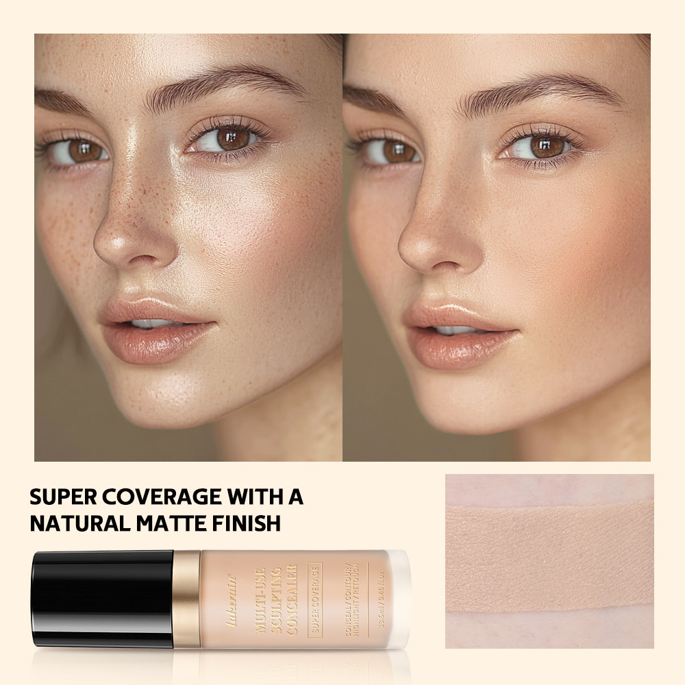 Multipurpose Concealer Natural Finish, Brighten Skin Tone, Cover Dark Circles, Lightweight Liquid Concealer for Skin
