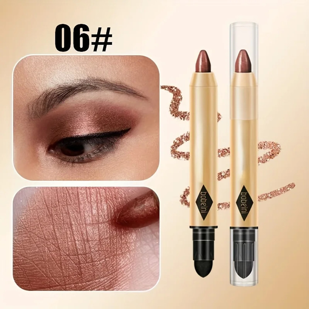 Metallic Doublehead Eyeshadow Diamond Shimmer Highlighter Stick Ultra Pigmented Long Lasting Pencil 5