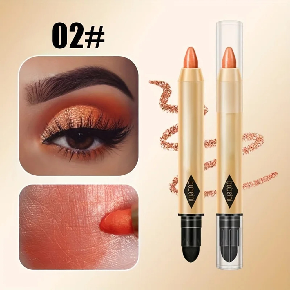 Metallic Doublehead Eyeshadow Diamond Shimmer Highlighter Stick Ultra Pigmented Long Lasting Pencil 9