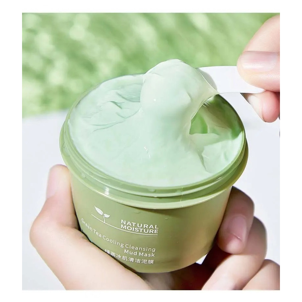 Green Tea Ice Mud Mask Cleansing Moisturizing Oil Control Blackhead Removal Facial Mud Mask Applica 4