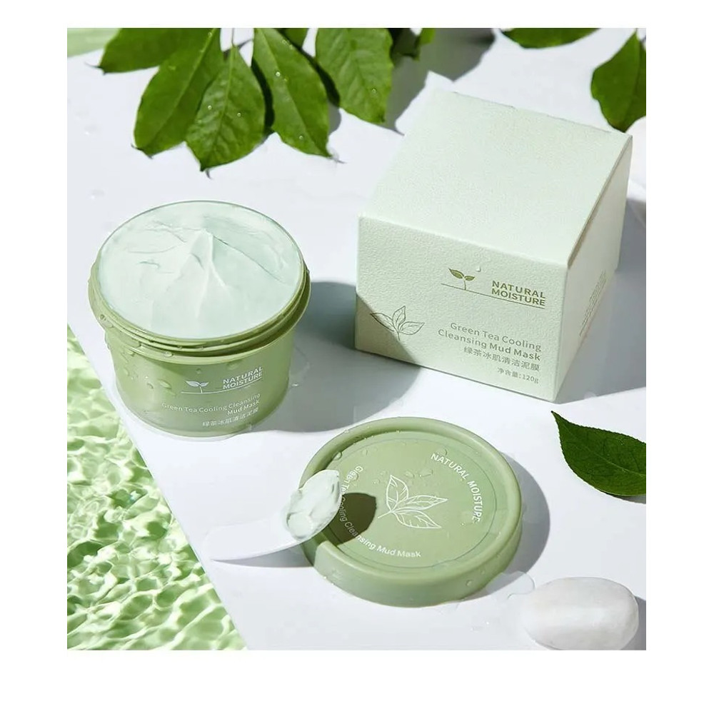 Green Tea Ice Mud Mask Cleansing Moisturizing Oil Control Blackhead Removal Facial Mud Mask Applica 5