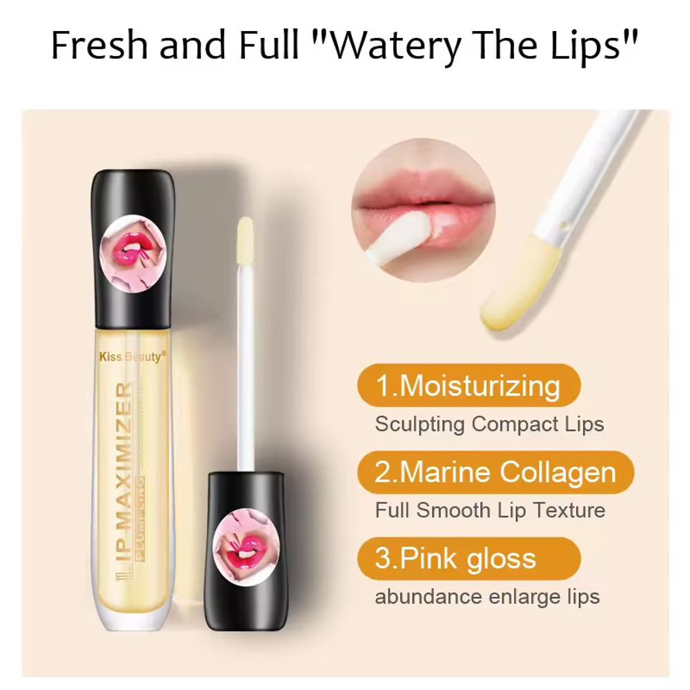 Fast Volumising Lip Plumper Serum, Dermal Lip Volume Boost, Sexy Lip Oil Gloss Increase, Hydrating Lip Care Treatment