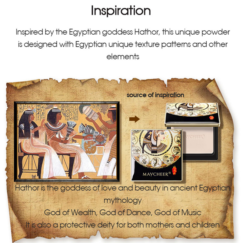 Waterproof Egyptian Style Oil Control Powder, White Makeup Free Concealer, Moisturizing, Long Lasting Shine Free