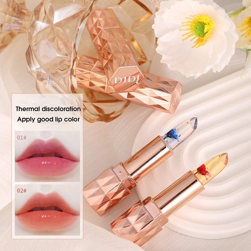 Jelly Colorchanging Lipstick Flower Lip Balm Warm And Longlasting Hydration Moisturizing Nonsticky 1
