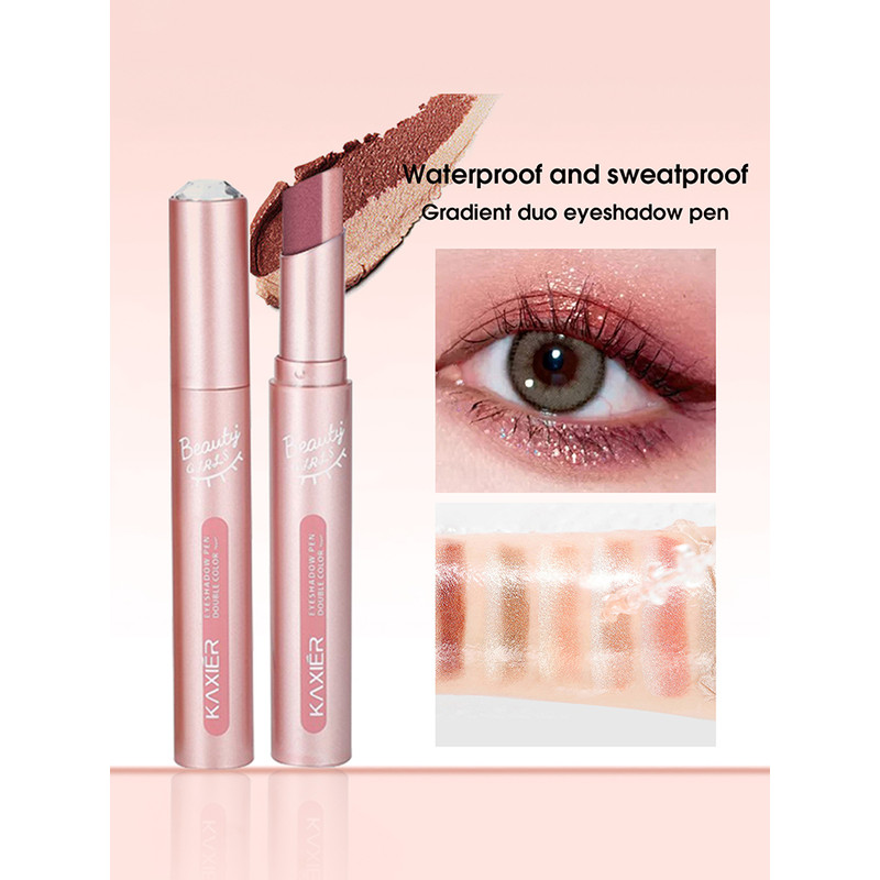 Waterproof Gradient Eyeshadow Stick TwoColor Pen Sweatproof Pearlescent Fine Shine Smudge Free Long 7