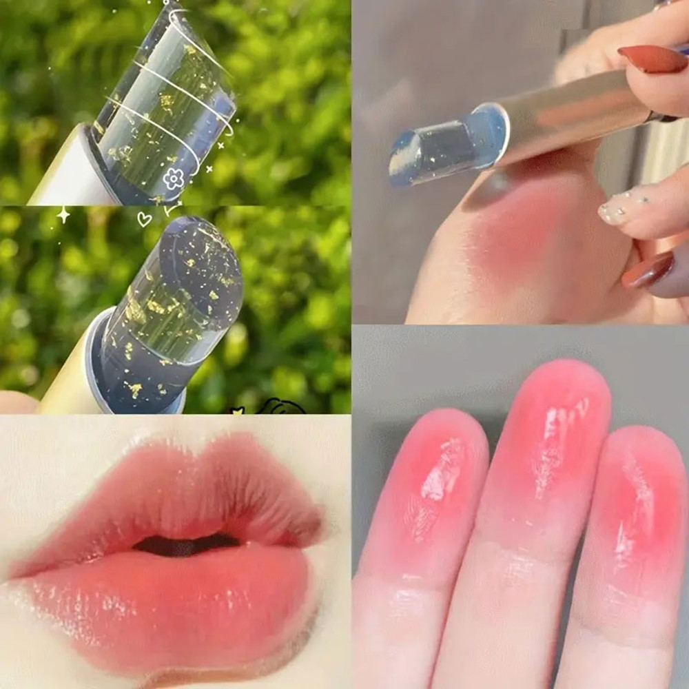 Crystal Jelly Waterproof Lipstick Temperature Change Moisturizing Lipstick Durable Nutrition 24K Te 2