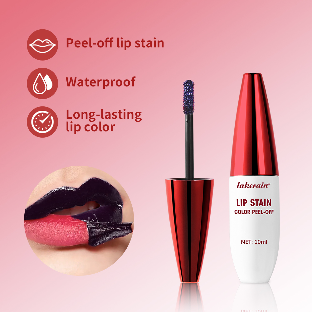 24 Hour Water Resistant Lip Stain Peel Off, Matte Liquid Lipstick, Long Wear, Smudge Proof, Kiss Proof Color